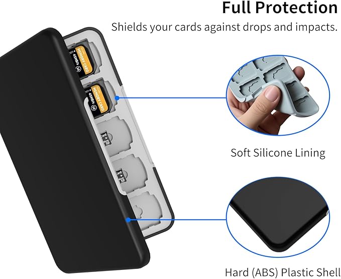 Memory Card Case with 40 Slots for 20 Micro SD SDXC SDHC TF Cards and 20 SD SDXC SDHC Cards,Anyskill SD Card Holde Features a Portable and Compact Design