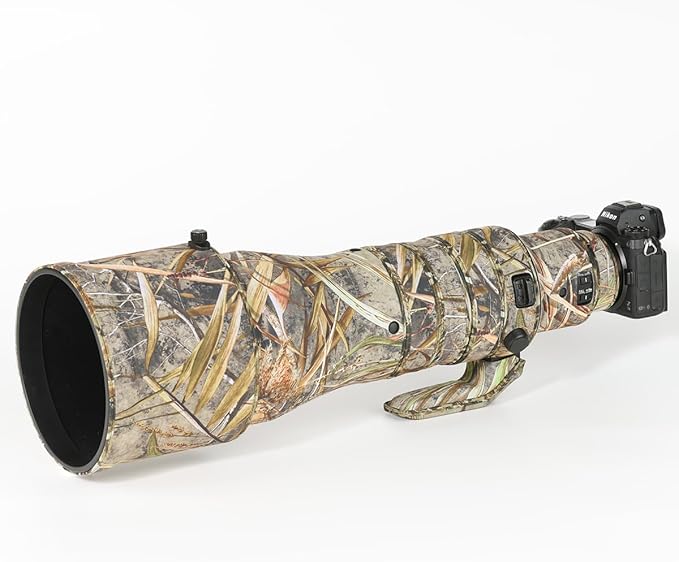 CHASING BIRDS Lens Camouflage Waterproof Coat for Nikon Z 600mm f/4 TC VR S Rainproof Lens Protective Cover Version IV (New Reed Camouflage, with Z 1.4X)