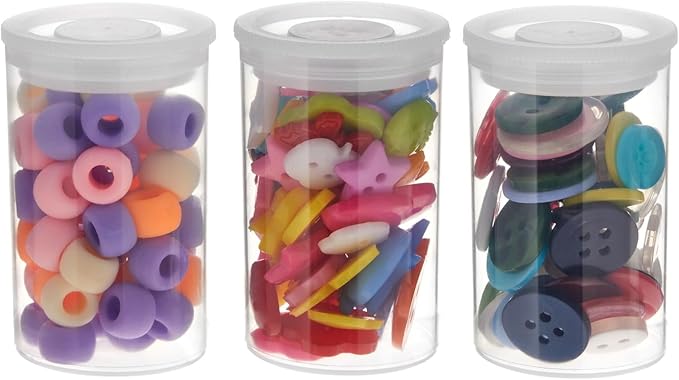 Juvale Film Canisters with Caps - 30-Count, 35mm, Clear - Plastic Cylinders with Lids - Clear Film Containers for Small Accessories