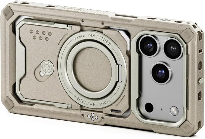 Tilta Khronos Case Compatible with iPhone 17 Pro - Beige | Snap in Design | Locking Clamp for Secure Mounting | Passthrough Power | Works with Focus Handles, Cooling Modules, Filters