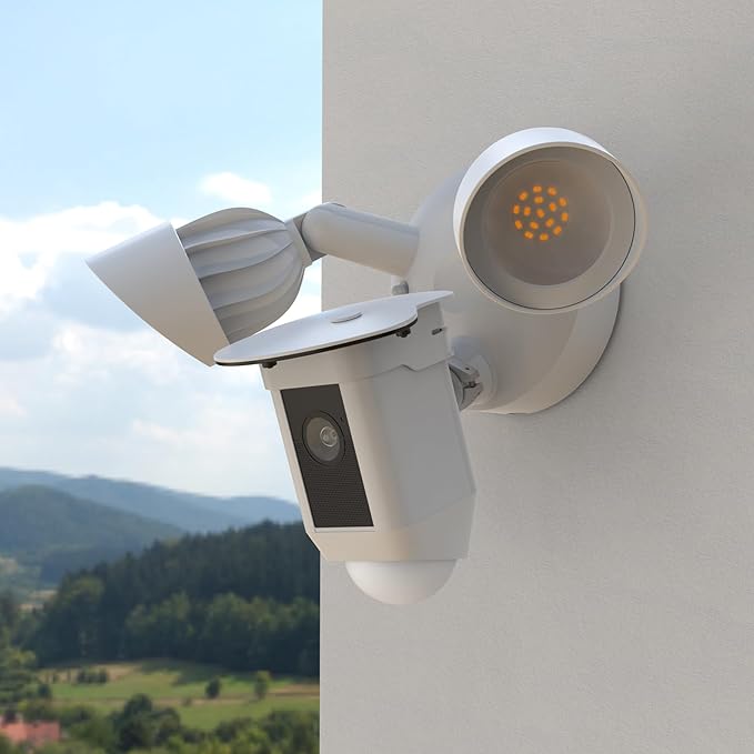 HOLACA Sun Rain Shade Camera Cover for R-ing Floodlight Cam Wired Plus (2021 Release), White