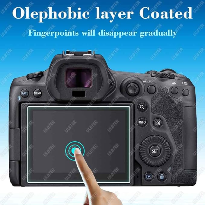 Screen Protector for Canon EOS R5 + Top Screen Protector [2+2Pack] 0.3mm High Definition 9H Hardness Canon EOSR5 Tempered Glass Screen Protector, Anti-Scrach Anti-Fingerprint