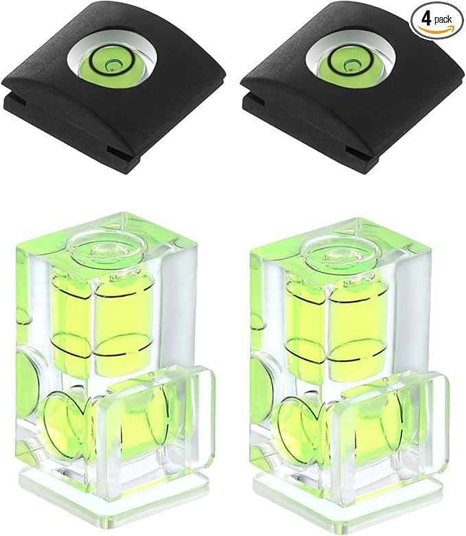 PATIKIL Camera Level Hot Shoe Cover Set, 2 Pcs 1 Axis Universal Level Hot Shoes Cover with 2 Pcs 2 Axis Bubble Level for Nikon for Fujifilm for Pentax