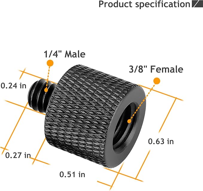 1/4 to 3/8 Camera Screw Adapter 1/4" Male to 3/8" Female and 3/8" Male to 1/4" Tripod Screw Adapter with Personalised Silicone Ring for Camera Monitor, Tripod, Mic Stand Mount 4 Pcs