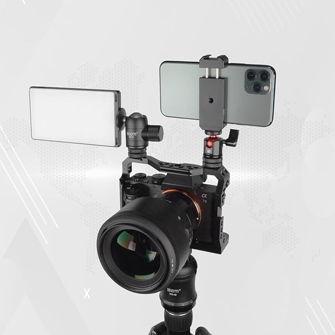SIOTI Mini Ball Head Mount Adapter, with Hot Shoe Mont, Compatible with Monopod/Digital Card Camera/Microphone/Smart Phone/Action Camera/Flash/LCD (UM18)