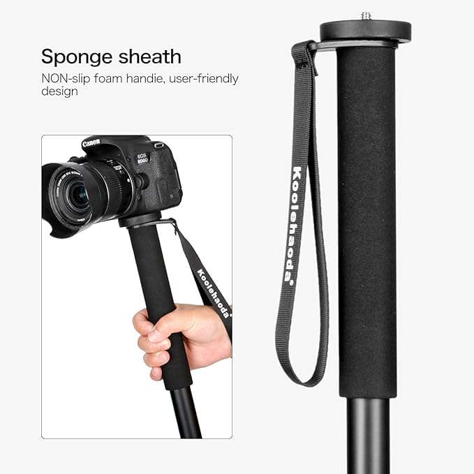 Koolehaoda 64-inch Camera Aluminium Monopod for All Canon Sony, Nikon