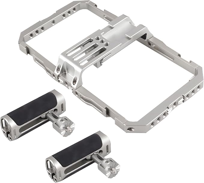 Fabater Universal Aluminum Phone Cage, Smartphone Video Rig with 360 Rotation Dual Handles for Phones 64mm to 91mm Wide, Phone Stabilizer for Vlogging/Video