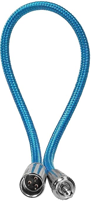 KONDOR BLUE | 12 Inch Mini XLR (TA3) 3-Pin to 3.5mm Locking TRS Adapter Cable | Screw Lock Mini Plug for Lavalier Mics and Wireless Receivers, Braided On-Rig Audio | Blue