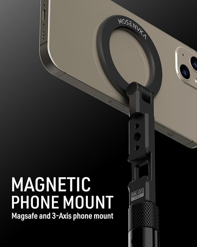 MOSENVKA Golf Tripod & Monopod Magnetic Phone Holder Golf Selfie Stick Tripod Ground Mount to Record Golf Swing Adjustable Golf Stick Aluminum Golf Swing Training Aid Compatible with iPhone Android