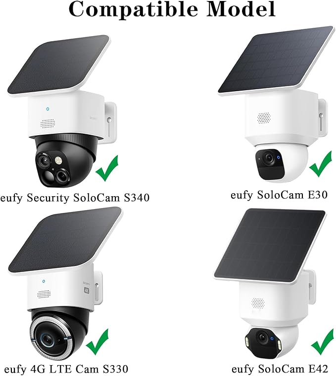 Gutter Mount Bracket Compatible with Eufy SoloCam S340/SoloCam E30/SoloCam E42/Eufy 4G LTE Cam S330,Solar Security Camera,No Drill Installation Camera Gutter Mount for Outdoor,2 Pack