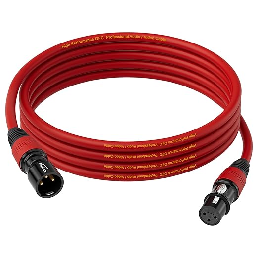 XLR Cables 3ft, Microphone Cable Male to Female Gold-Plated 3 Pins Speaker Cable - 1Pack
