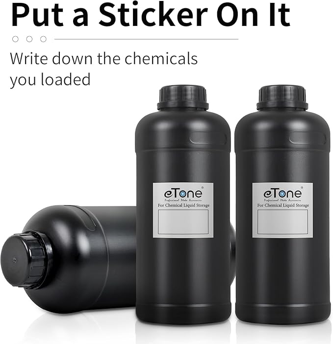 3X 1000ml Round Container Darkroom Chemical Storage Bottles Film Photo Developing Processing Equipment 1L