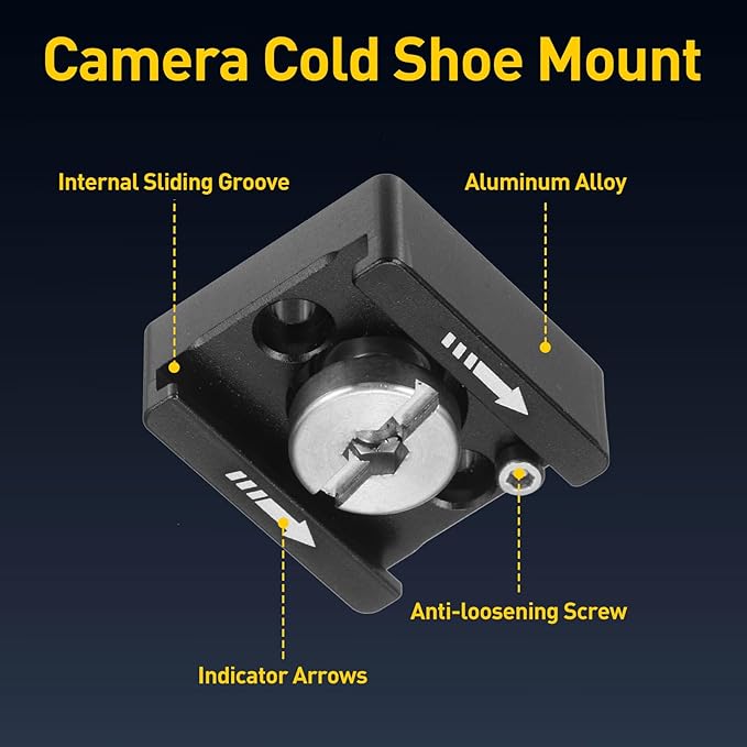 2 Pcs Cold Shoe Mount Adapter, Cold Shoe Extension Extender with 3/8" Screws for Camera Flash LED Lights Monitor Microphone Audio Recorder