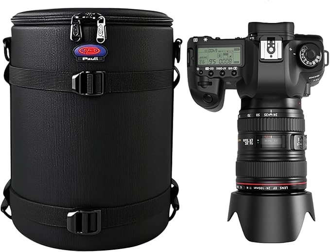BPAULL Camera Lens Case DSLR Camera Lens Bag, Lens Pouch Fits for Canon Nikon Pentax Sony Olympus Panasonic and Other Camera Lens