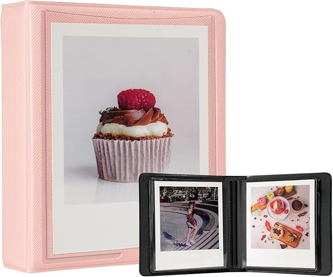 iFreak Polaroid Photo Album Book Fits For Fujifilm Instax Wide Square Picture Album, Holds Square Instant Square SQ1 SQ6 SQ10 SQ20 Camera Film Polaroid 600 i Type 3.5x4.25 inch Film (Pink)