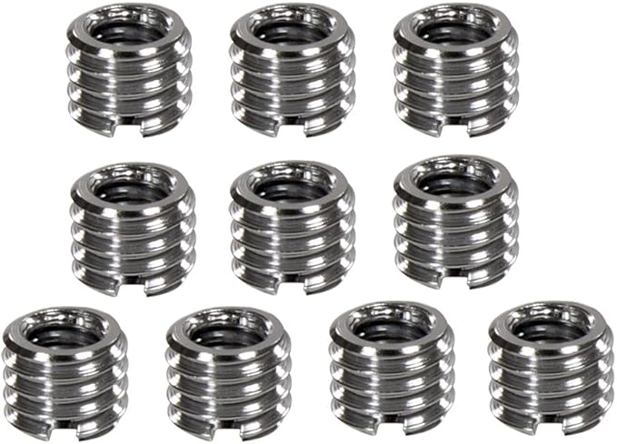 Foto&Tech Metal 1/4 inch to 3/8 inch Tripod Thread Adapter, Easy Mount Convert Screw Adapter for Tripod Monopod Ballhead, Reducer Bushing for Camera Video Equipment DSLR SLR Mic Boom Stand (10 Piece)