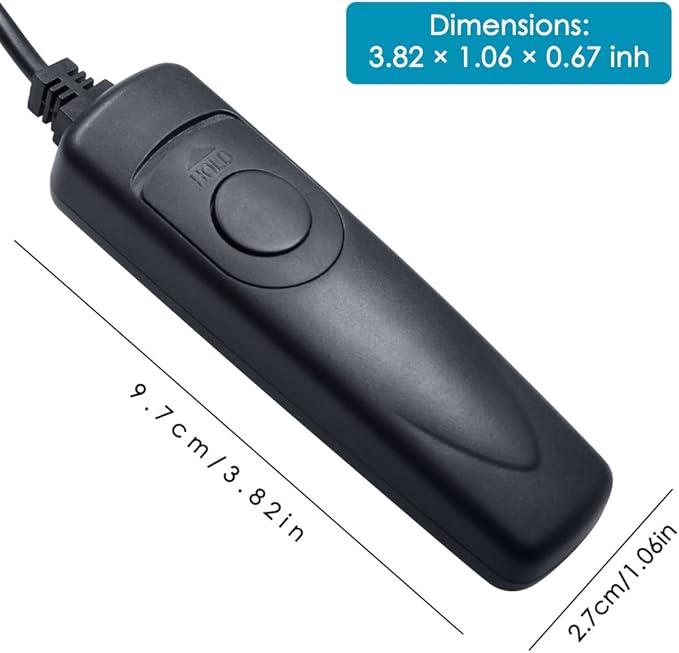 3.3ft Shutter Release Remote Control with 11.4ft Extension Cable 2.5mm, AFUNTA RS-60E3 Wired Remote Control Switch Cord Replacement Compatible 70D 100D 1200D Digital Camera DSLR