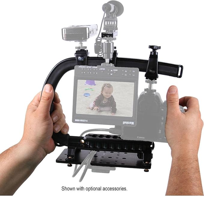 Cam Caddie Scorpion EX Video Camera Stabilizing Handle Kit with Included Smartphone and GoPro Compatible Mounts - Starter Bundle - Black