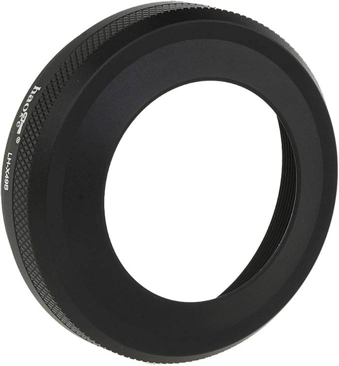 Haoge LH-X49B 2in1 All Metal Ultra-Thin Lens Hood with Adapter Ring Set for Fuji Fujifilm FinePix X70 X100 X100S X100T X100F Camera Black Replaces Fujifilm LH-X100 AR-X100 LH-X70