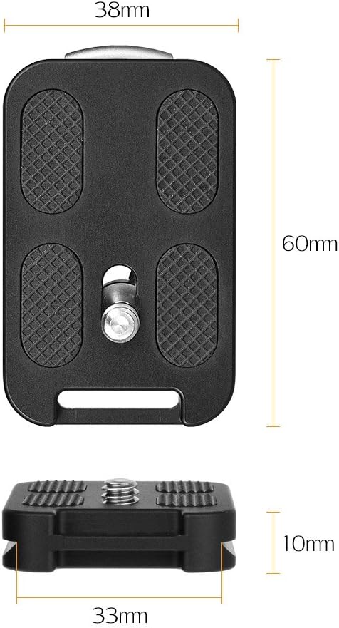 Andoer QR-60 Universal Quick Release Plate Aluminum Alloy 1/4" Screw Mount with Attachment Loop for Arca-Swiss Standard Ball Head Tripod for Canon Nikon Sony DSLR Camera