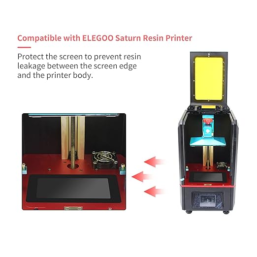 Resin 3D Printer Screen Protector, Black LCD Protective Film, 9.5 x 6.7 Inch, Compatible with Most 8.9 Inch LCD Resin Printers, 5 Pack