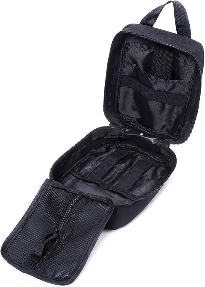 Molle medical pouch ifak bag first aid kit tactical pouch empty emt med belt pouch rip away small rescue trauma pouches (Black)