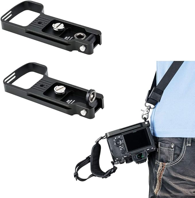 JJC GP-X1EM Grip Extension Metal Bracket for Sony A7V A7 V A7IV A7 IV A7III A7II A7RV A7R5 A7RIV A7R III II A7SIII A9II A9 A1, Arca Swiss Quick Release Base with 1/4"-20 Tripod Hole & Cold Shoe Mount