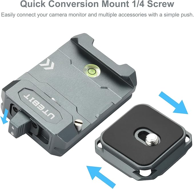 UTEBIT Quick Release Plate Kit, Arcac/F38 Interface Camera Quick Release Plate Mount Quick Setup w/ 1/4" to 3/8" Screw Thread Gimbles Sliders Tripods Adapter for Sony Canon Monopod DSLR Stabilizer