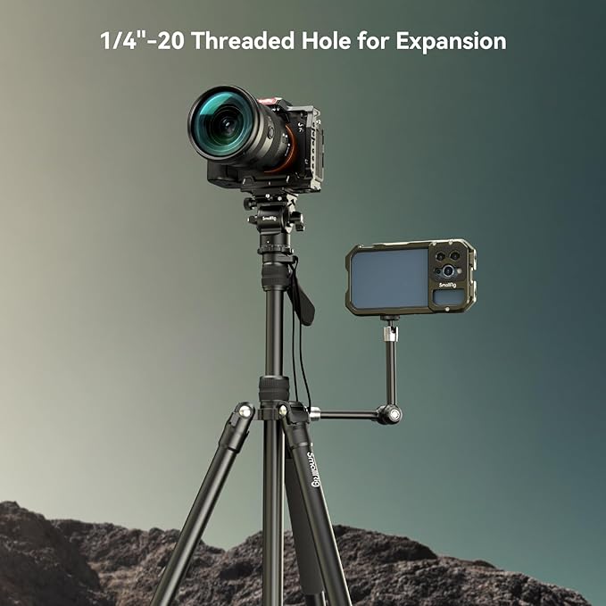 SmallRig CT180 Video Tripod, 72" Camera Tripod Monopod with Fluid Head, Aluminum Camera Tripod, 360° Panorama Fluid Head for Travel, Video, Live Streaming, Vlogging- 3760B