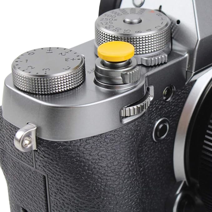 Foto&Tech Soft Shutter Release Button Compatible with Fuji Fujifilm X-T5 X-T4 X-T3 X-T30 X-T30 II X-T20 X-PRO3 X100V X100F X-E4 X-E3 RX1R II RX10 IV III Leica M9 Nikon Df F3 (2 Pieces, YL+BK)