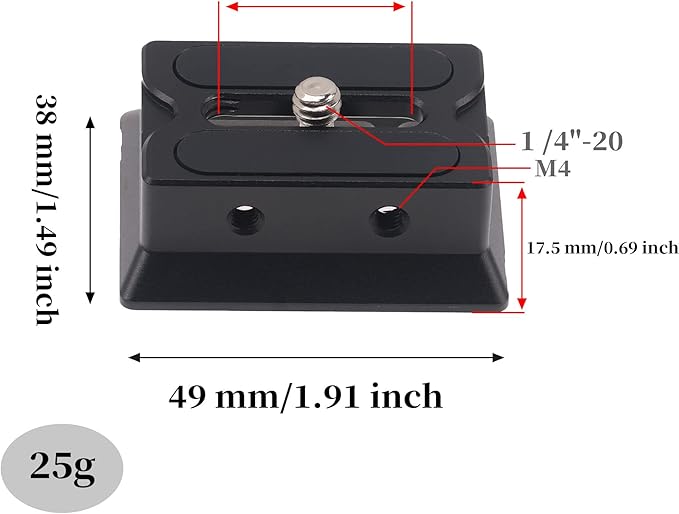 Fotga Quick Release Plate with 1/4" M4 Mount for DSLR Mirrorless Camera to DJI Ronin RS2 RSC2 RS3 / RS3 PRO/RS 4 / RS4 pro Gimbal Stabilizer,Fits for Arca Swiss Clamp