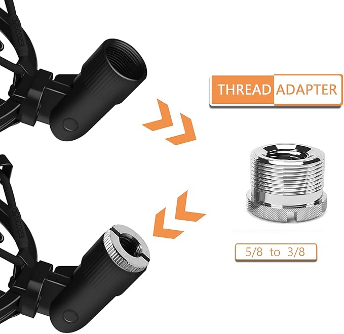 Microphone Shock Mount Mic Holder, Anti-Vibration Suspension Shock Mount Mic Holder Clip for 43mm-47mm Diameter Condenser Microphone