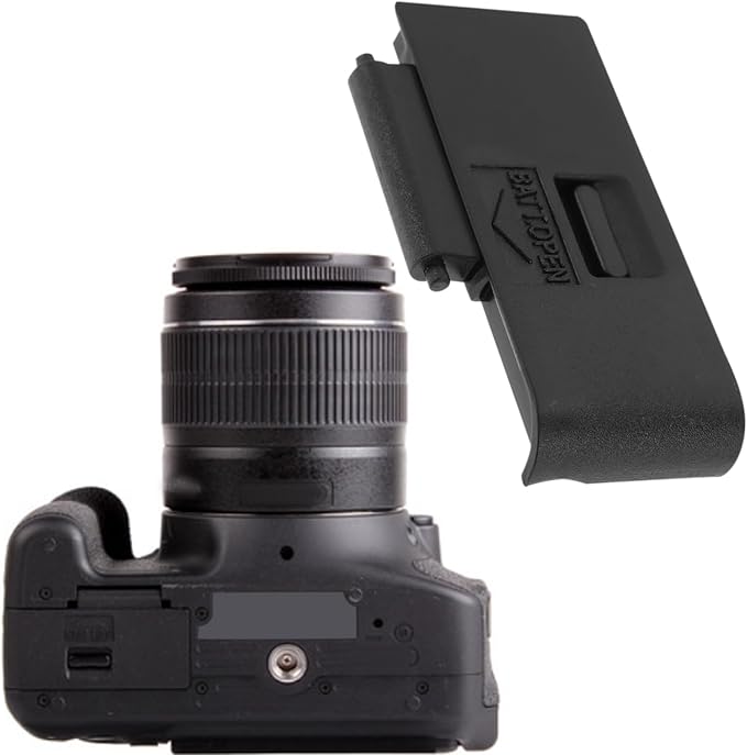 2X Camera Battery Door Cover Lid Snap-On Cap Compatible with Canon EOS 550D Rebel T2i Kiss X4, Black