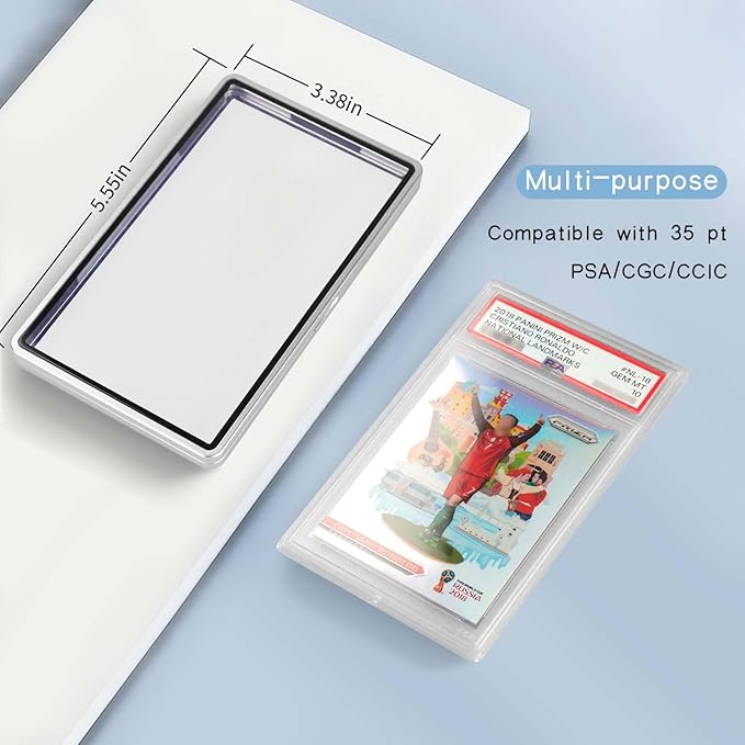 PSA Slab Bumper Case, Metal Graded Cards Slab Magnetic Protector for 35pt PSA/CGC/CCIC Graded Cards|Scratch Resistant | Stackable | UV Resistant | Black