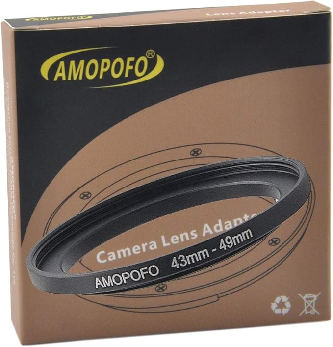 43mm Lens to 49mm Camera Filter Ring Compatible with for All Brands 43mm Lens and 49mm UV,ND,CPL Camera Filter Accessories