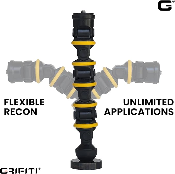 GRIFITI Nootle Recon 5 Flex Arm Leg Magnetic Camera Mount Stand Magnetic Foot 6 Inch Flexible Pole Holder Base for Cameras, Video Mounts Tripod Attaches to Steel or Other Magnet Surfaces