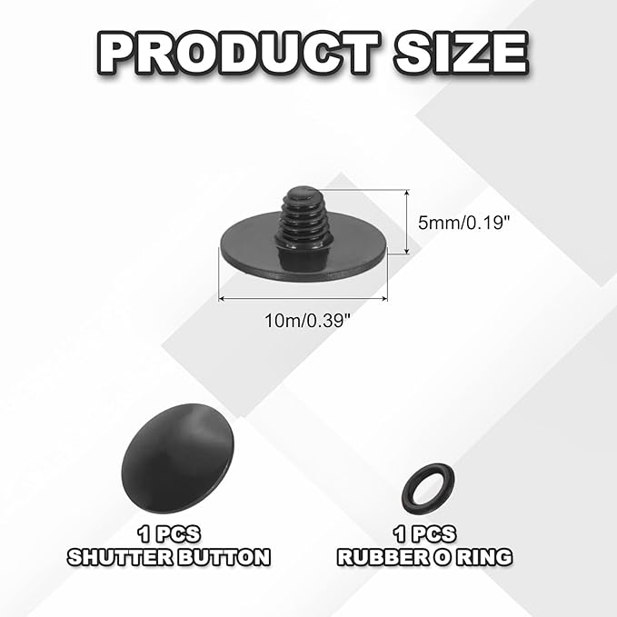 PATIKIL Camera Shutter Button, 10mm Convex Surface Shutter Release Button Pure Copper Camera Buttons for Nikon for Fujifilm for Leica DSLR/SLR, Black
