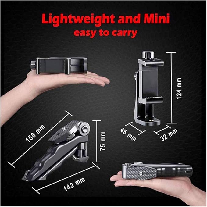 Smartphone Stabilizer, Foldable Cellphone Gimbal Holder Handheld Hand Grip Mount Bracket with Three Sided Selfie Sticks for Photography