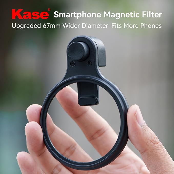 Kase 67mm Magnetic Phone Filters CPL, 0.5s Quick-Snap Clip-On for iPhone 17 16 15 Pro Max Android, for TikTok Reels Shorts