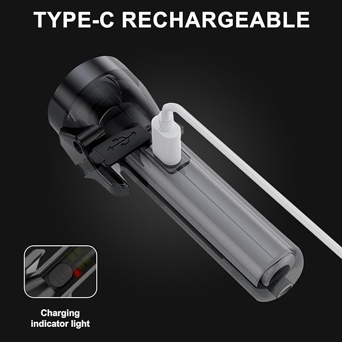 Keychain Flashlight, EDC Flashlight, 80 Lumens Rechargeable Mini Flashlights with USB Cable, Small Flashlights Waterproof for Camping Work and Emergencies