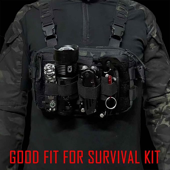 3 Piece EDC Elastic Bag Insert Pouch Panel Hook Backed Accessories Holder, Tactical Backpack Insert Modular Organizers and Storage Pouch