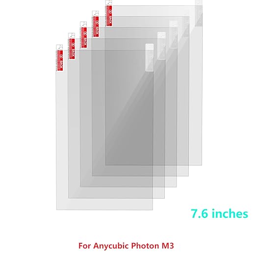 KOYOFEI 5PCS Screen Protector for LCD Resin 3D Printers, Screen Protective Film for Anycubic Photon M3 7.6 inch Resin Mono 3D Printers