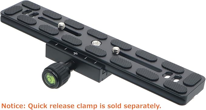 PU-200 200mm Universal Lengthened Quick Release Plate Slide Rail with D-Ring Screw for Tripod Ball Head DSLR Camera, Arca-Swiss Compatible