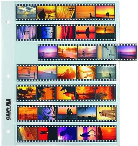 ClearFile Archival-Classic Storage Page for Negatives, 35mm, 7-Strips of 5-Frames - 25 Pack