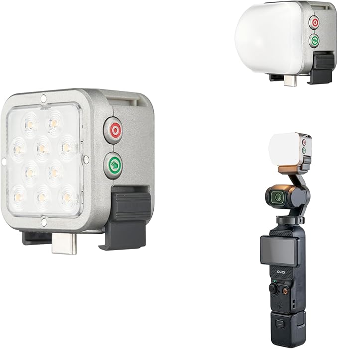 Harlowe Atom 2 Pocket Light Kit - Mini Magnetic Camera Light 2W - Type-C Rechargeable Motion-Sensor Fill Light for Vlogging - Portable LED Kit with Diffuser & Accessories, Indoor & Outdoor Use