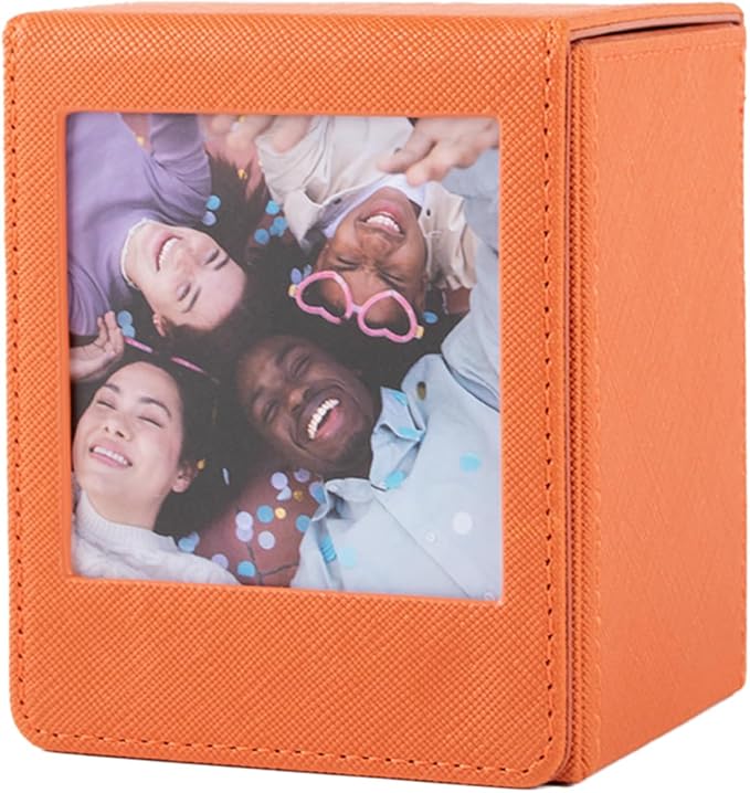 Photo Case for Instax Square SQ Film, Square Picture Holder, Photo Storage Box Compatible with Fujifilm Instax Square SQ1 SQ20 SQ40 SQ10 SQ6 SP-3 Instant Cameras - Brown