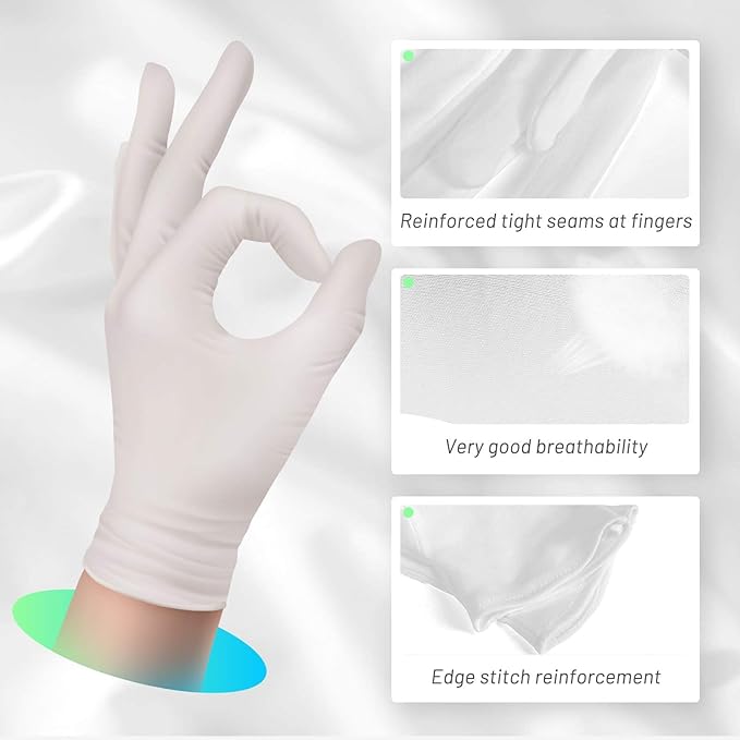 Cotton Gloves for Dry Hands, Paxcoo 20 Pairs Large White Cotton Gloves for Cosmetic Moisturizing and Inspection