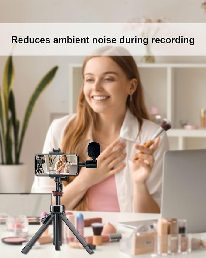 Mini USB C Condenser Microphone 90 Degree, Plug Play Mic with Type-C, Omnidirectional Condenser for DSLR Cameras Smartphones Tablets & Computers and for iPhone 17 16 15, Black