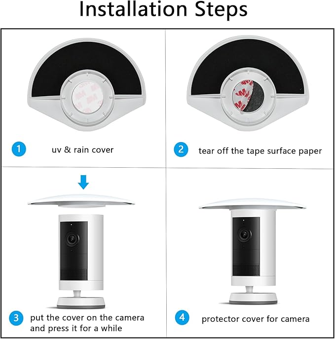 UV Rain Cover Compatible with Ring Outdoor Cam Plus(new-est Model), Weatherproof Camera Protector, Sun Shade Camera Cover, Anti Glare, White, 1Pack