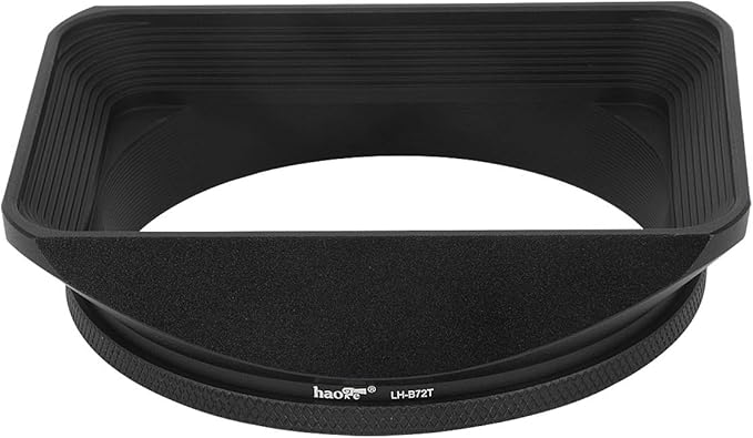 Haoge 72mm Square Metal Screw-in Mount Lens Hood Shade with Cap for 72mm Canon Nikon Sony Leica Leitz Carl Zeiss Voigtlander Nikkor Panasonic Fujifilm Olympus Lens and Other 72mm Filter Thread Lens